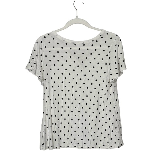 Old Navy Short Sleeve Luxe Button Up Blouse Top 100% Rayon Viscose M Polka Dots - Picture 3 of 8
